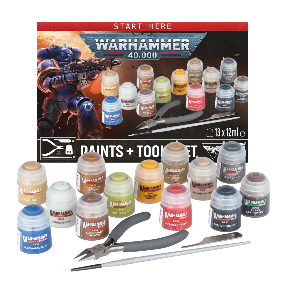 Warhammer 40,000: Paints + Tools Set (Set de Pinturas y Herramientas)