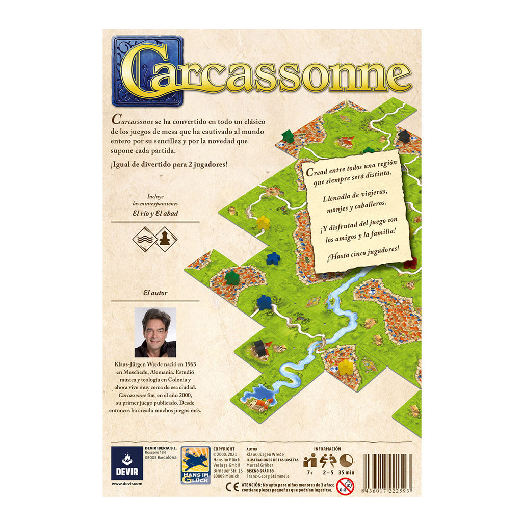 Parte posterior de la caja de Carcassonne