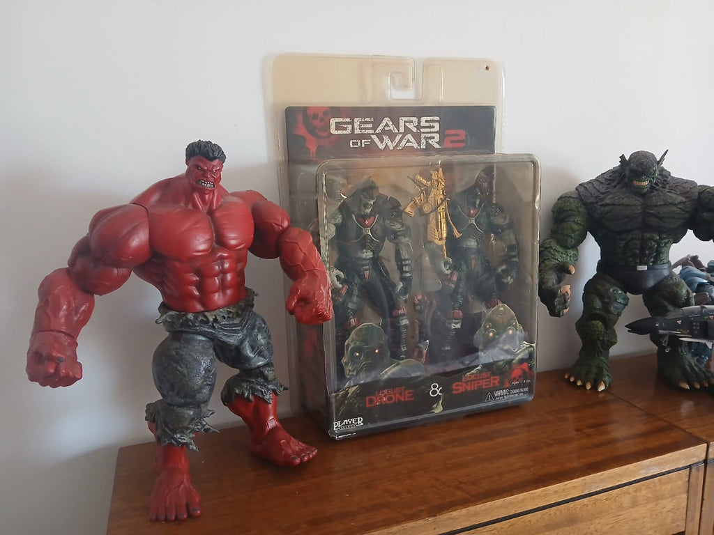 NECA Gears of War Locust Drone & Sniper Sellado – Figura Coleccionista Premium 7” – Original, Rara y Descontinuada – Gaming Collectibles