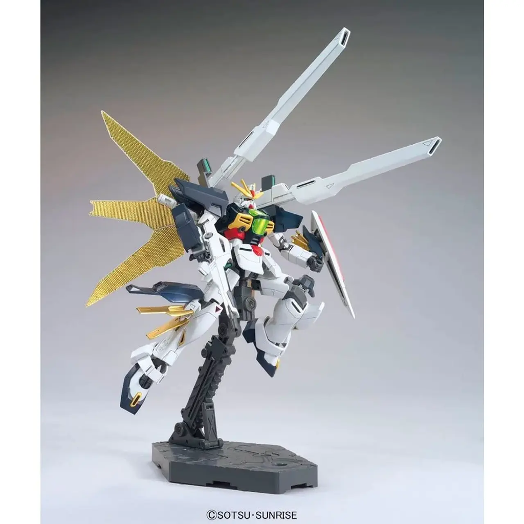 Gundam Double X HG 1/144 armado con paneles dorados desplegados
