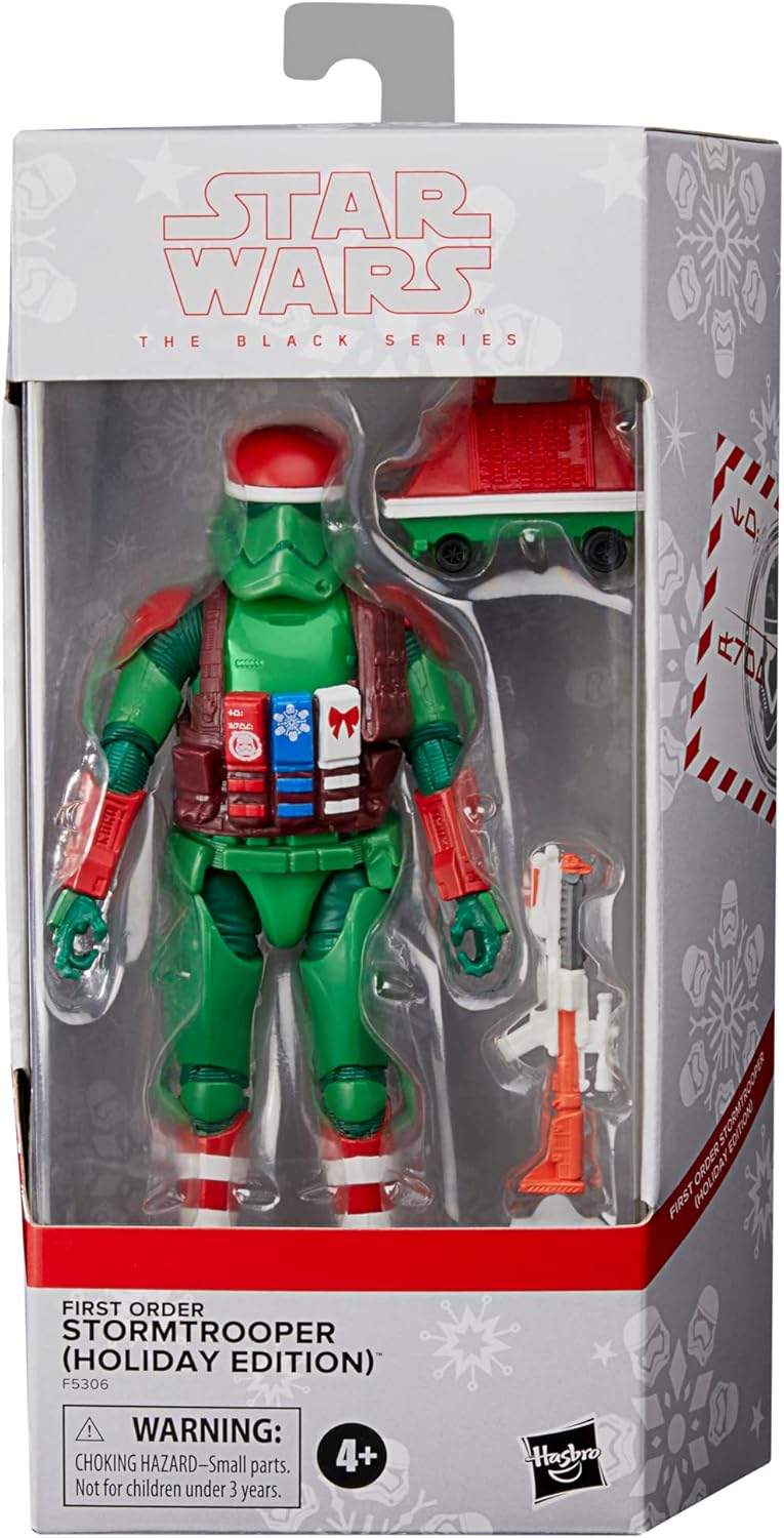 Hasbro Star Wars Star Wars The Black Series, First Order Stormtrooper (Holiday Edition) y droide ratón, Figuras de Las Fiestas