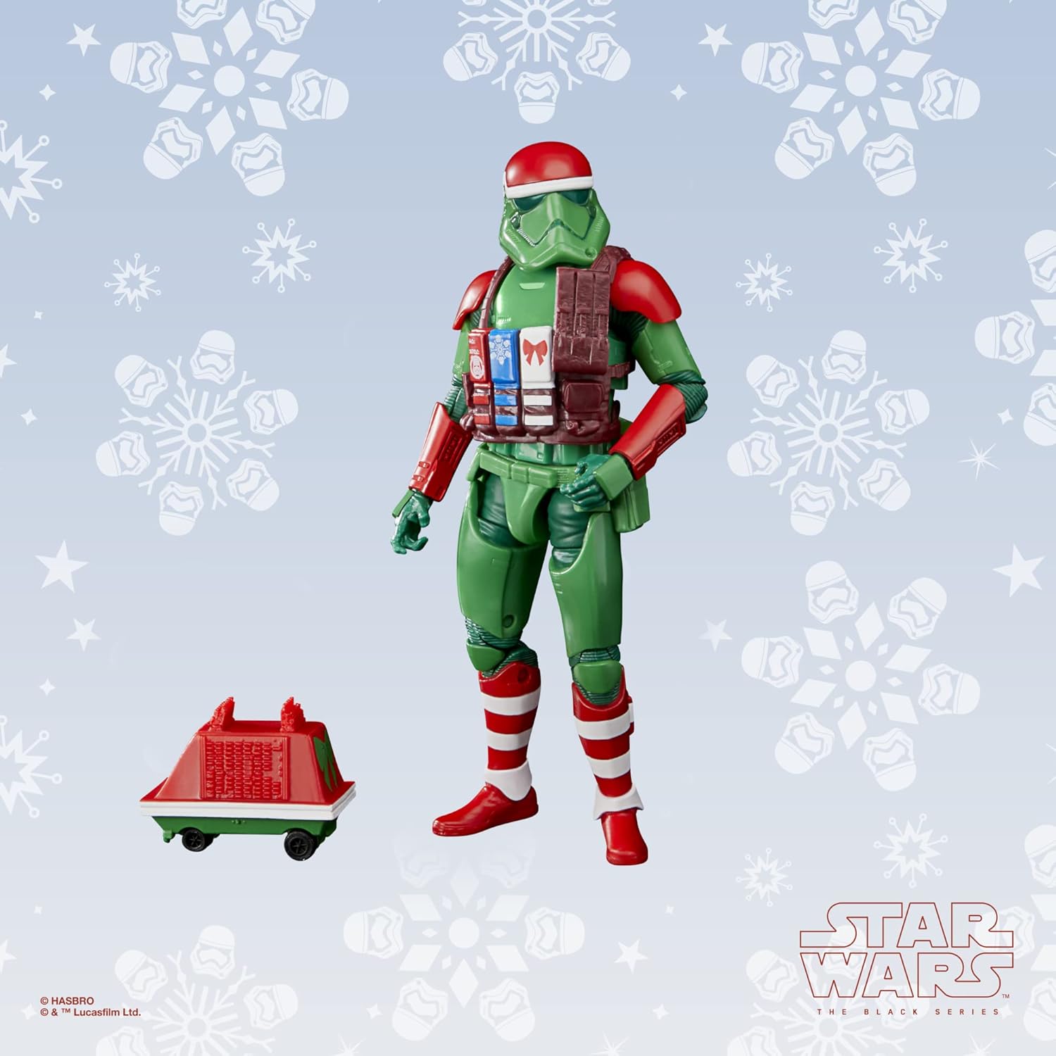 Hasbro Star Wars Star Wars The Black Series, First Order Stormtrooper (Holiday Edition) y droide ratón, Figuras de Las Fiestas