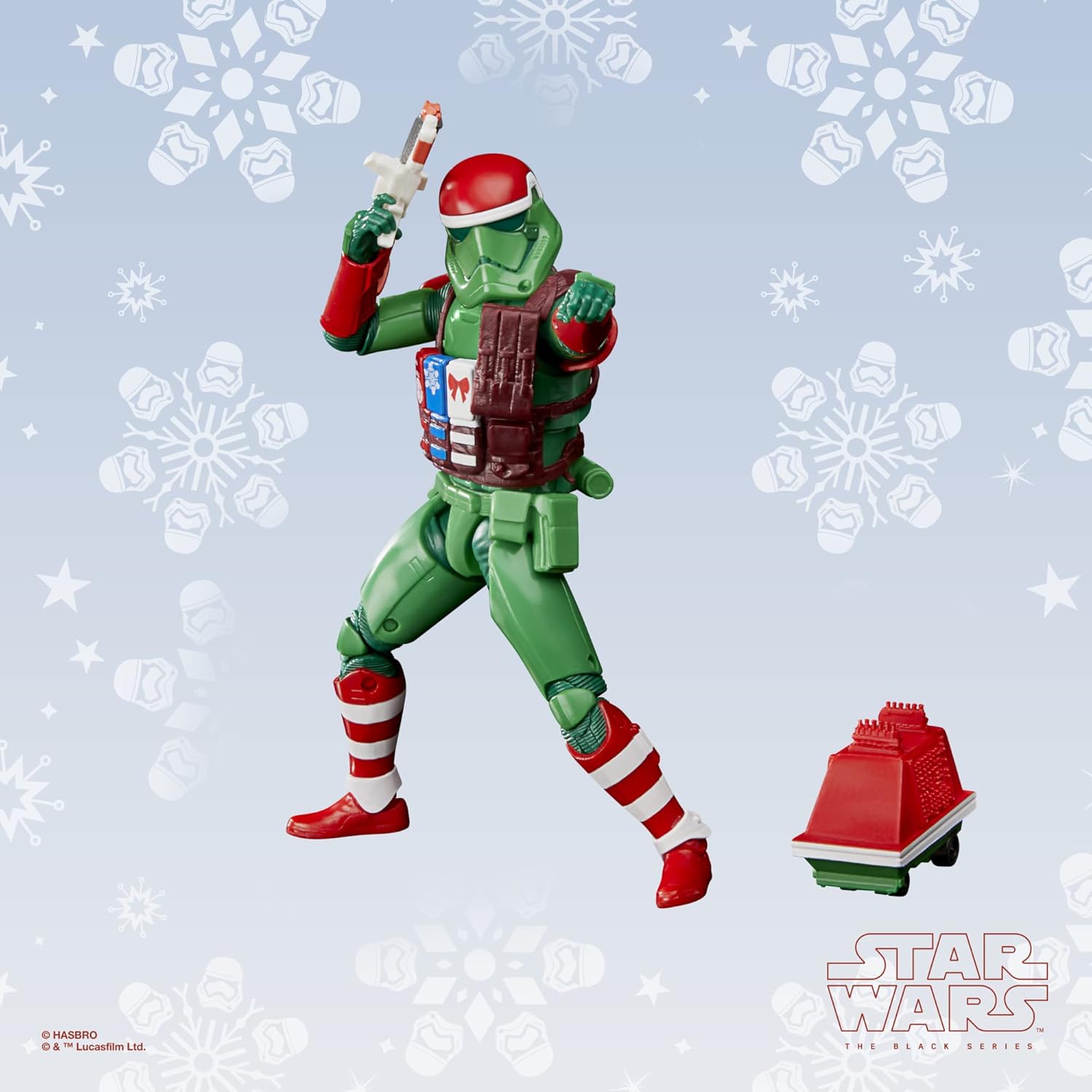 Hasbro Star Wars Star Wars The Black Series, First Order Stormtrooper (Holiday Edition) y droide ratón, Figuras de Las Fiestas